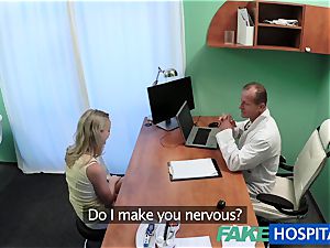 FakeHospital ultra-cute blond patient gets cooter exam